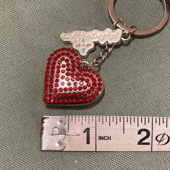 Red Heart with Rhinestones Charm/Keyholder - Picture 3 of 4